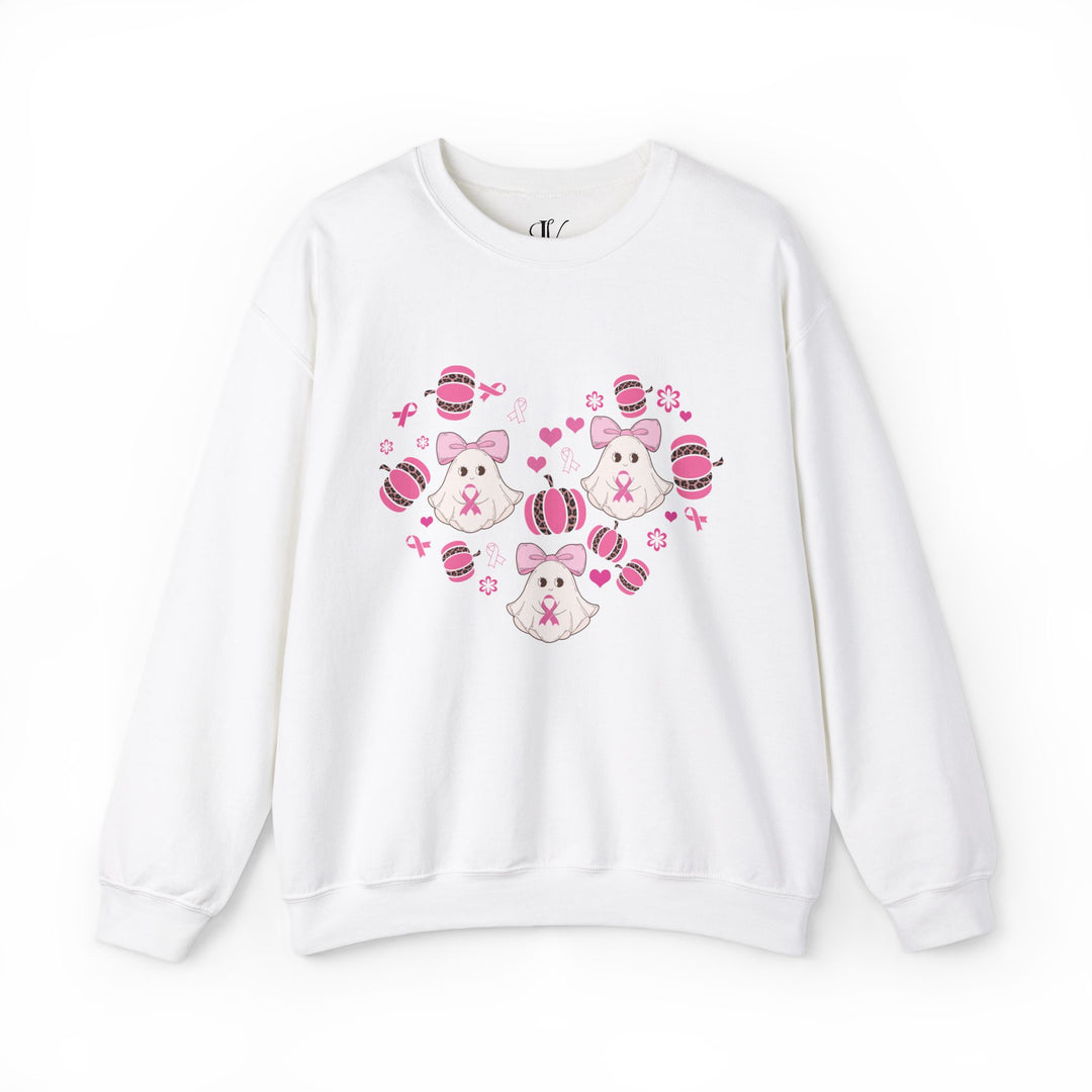 Ghosts and Pumpkins Breast Cancer Support Sweatshirt