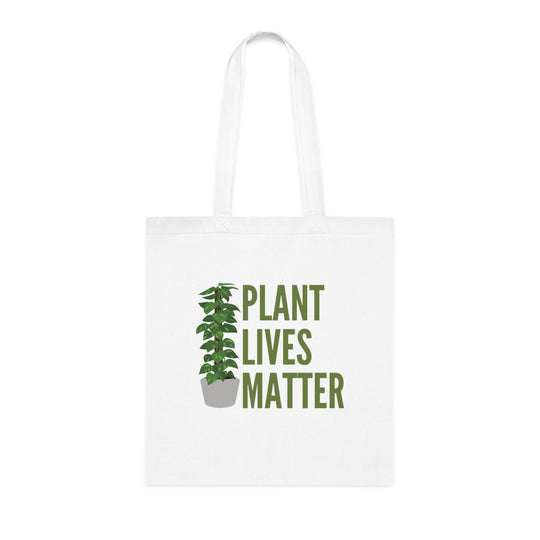 Plant Tote Bag - PLANT LIVES MATTER Graphic Bags Printify One size White