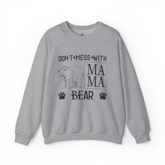 Mama Bear Crewneck Sweatshirt Sweatshirt Printify S Sport Grey