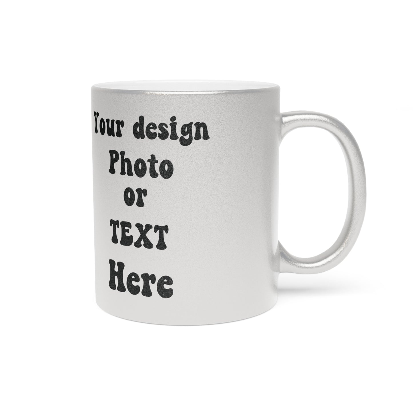 Personalized 11oz Metallic Mug - Silver or Gold - Customizable Coffee Mug Gift Mug   