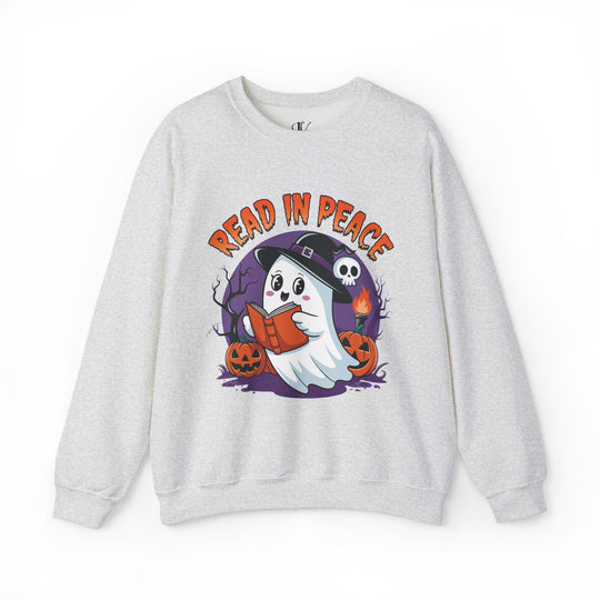 Read In Peace Ghost Halloween Bookworm Sweatshirt