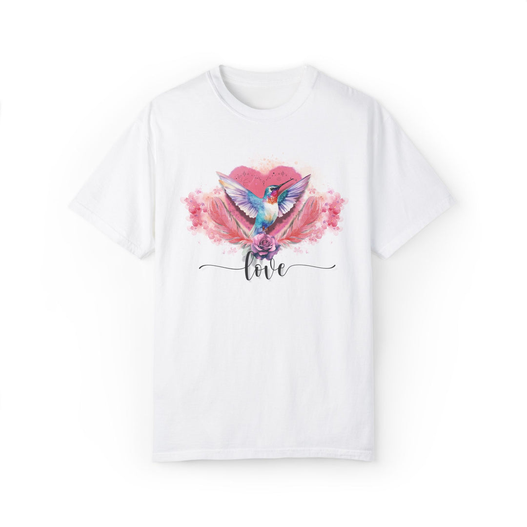 Hummingbird Love T-shirt T-Shirt Printify White S