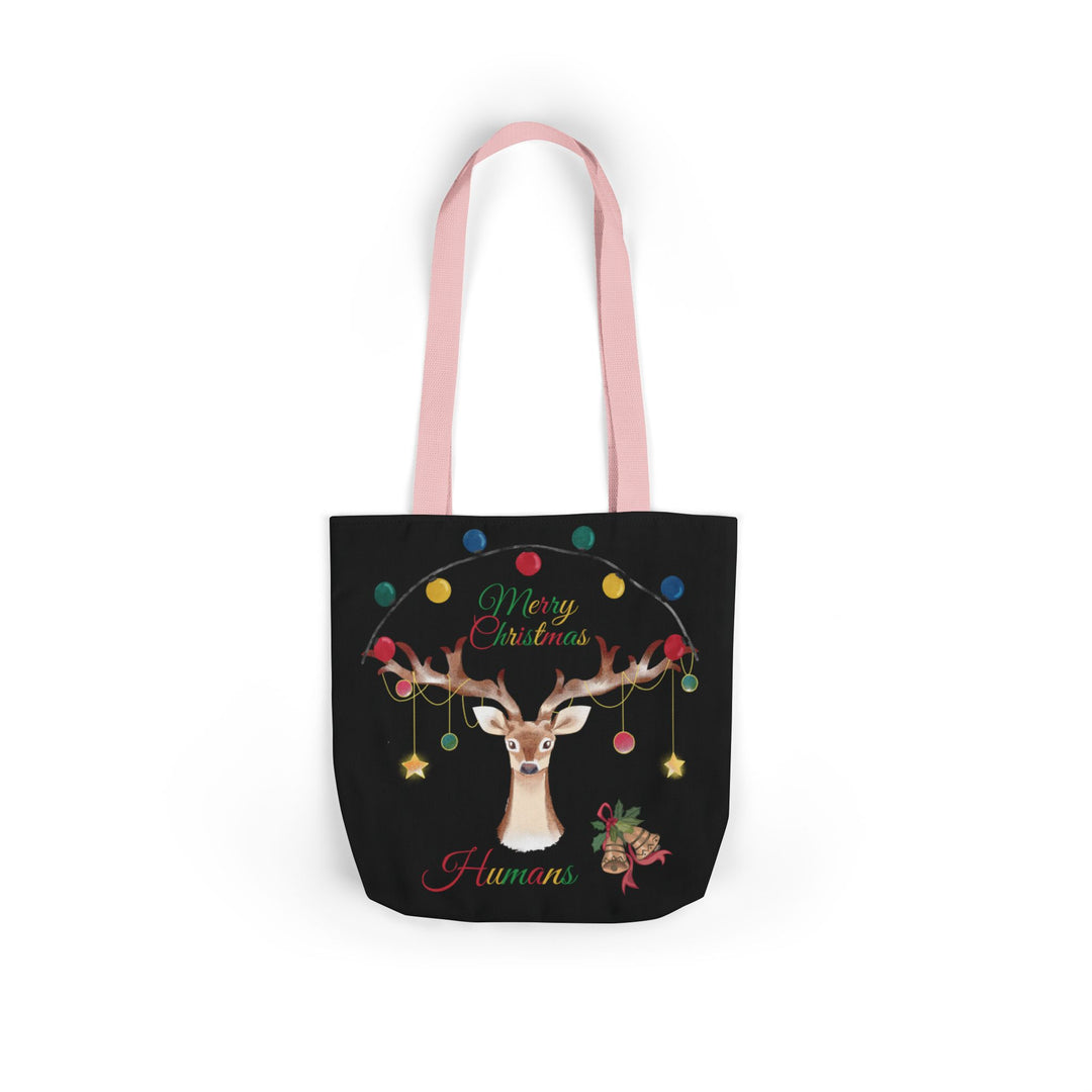 Christmas Reindeer Tote Bag Accessories Printify 13" × 13'' Light Pink