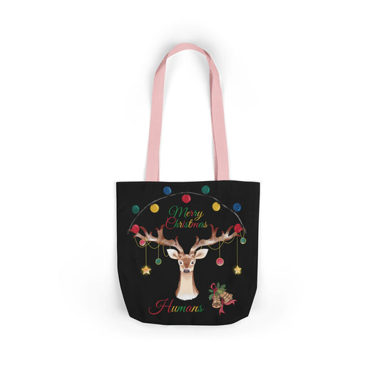 Christmas Reindeer Tote Bag Accessories Printify 13" × 13'' Light Pink