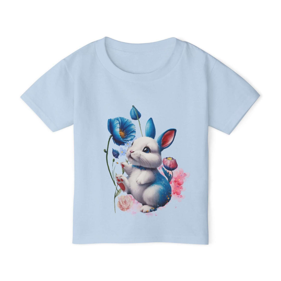 Toddler T-shirt Bunny and Flower Illustration Kids clothes Printify Light Blue 2T