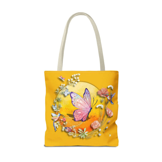 Watercolor Butterfly Tote Bag Bags Printify 18" × 18'' Beige