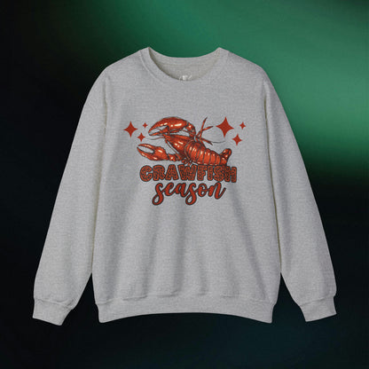 Celebrate Crawfish Season: Mardi Gras Sweatshirt, Crawfish Lovers Sweater, Louisiana Crew Tee | Crawfish Season Apparel - Embrace the Flavor and Fun of the Season with Stylish Crawfish-Themed Wear! Sweatshirt S Sport Grey 