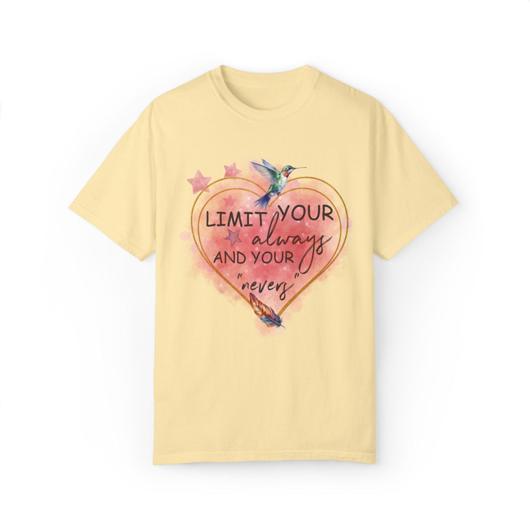 Motivational Watercolor T-Shirt - Limit Your Alwayses T-Shirt Printify Banana S