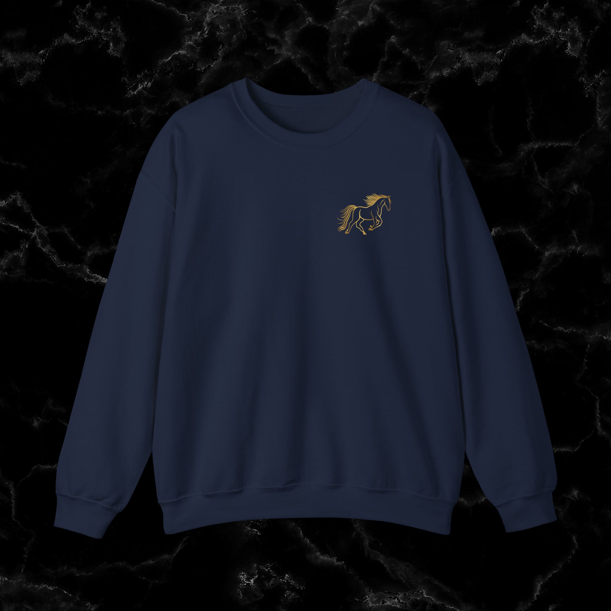 Personalized Horse Sweatshirt - Gift for Horse Owner, Perfect for Christmas, Birthdays, and Equestrian Enthusiasts Sweatshirt S Navy 