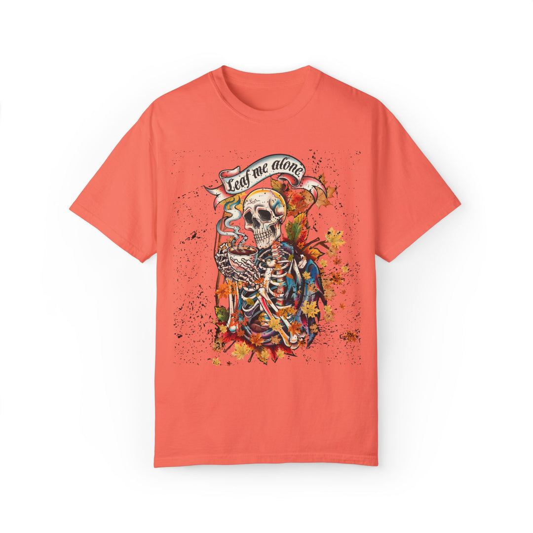 Leaf Me Alone: Grunge Skeleton Halloween T-Shirt