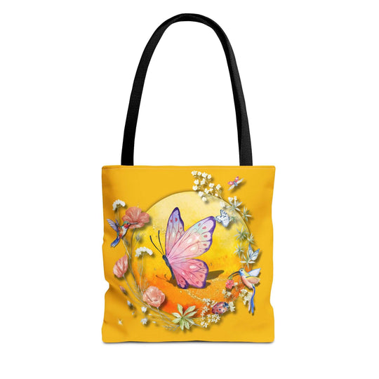 Watercolor Butterfly Tote Bag Bags Printify 13" × 13'' Black