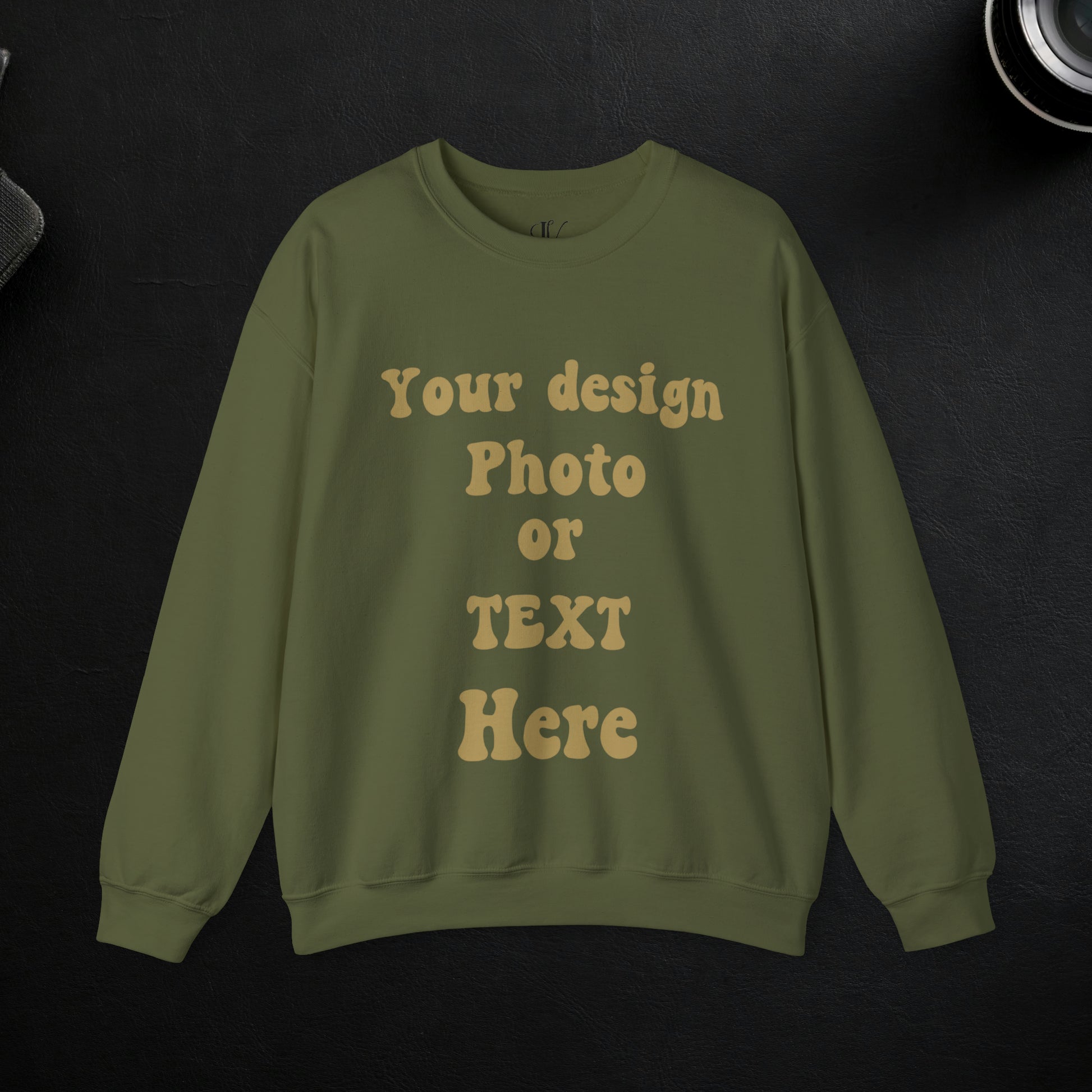 Imagin Vibes™ Crewneck Sweatshirt Personalized With Your Photo, Text Sweatshirt S Military Green 