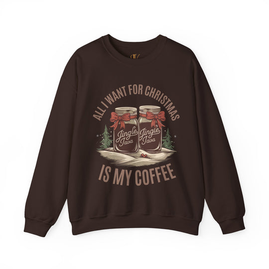 Christmas Coffee Retro Sweatshirt Sweatshirt Printify S Dark Chocolate