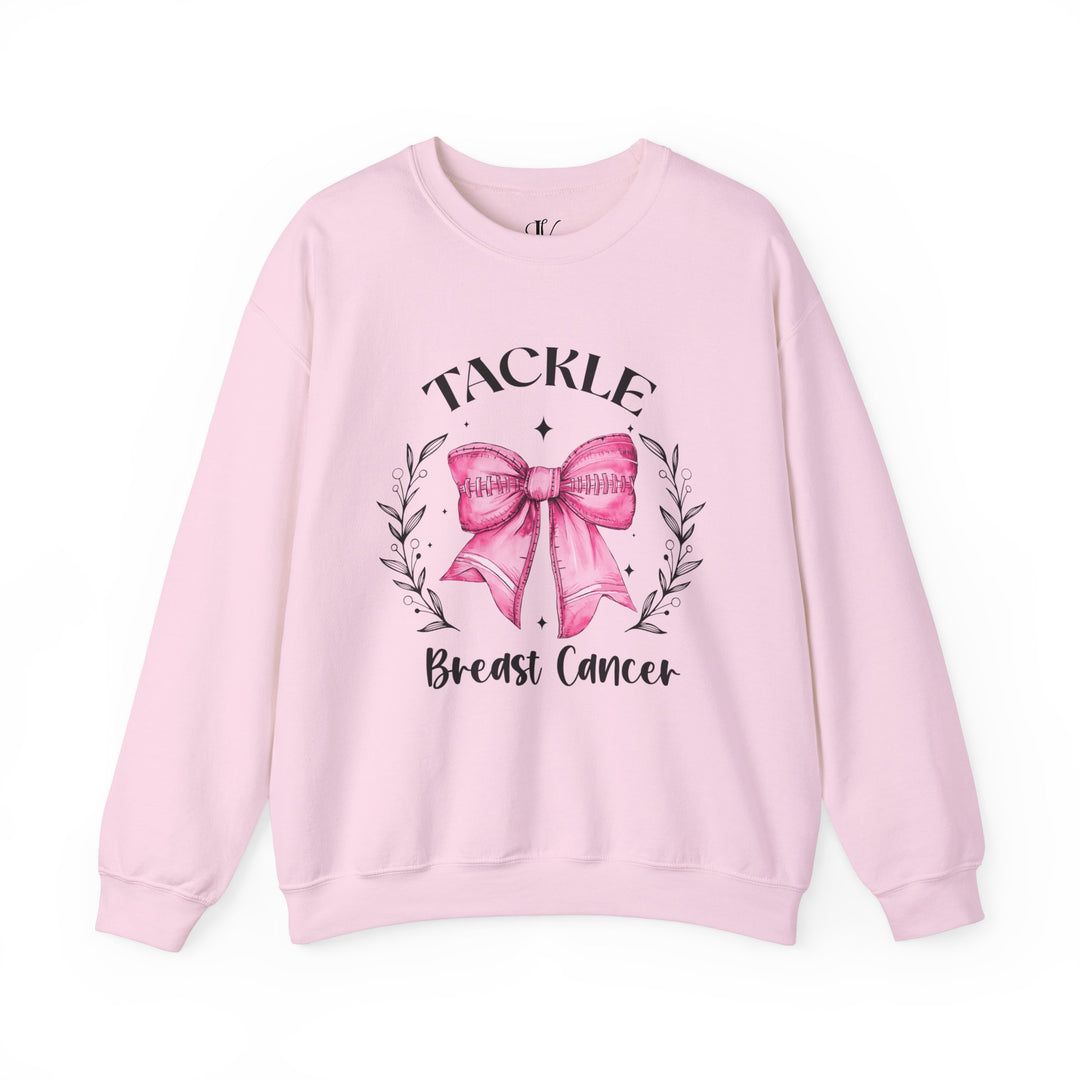 Pink Out Tackle Breast Cancer Football Coquette Sweatshirt