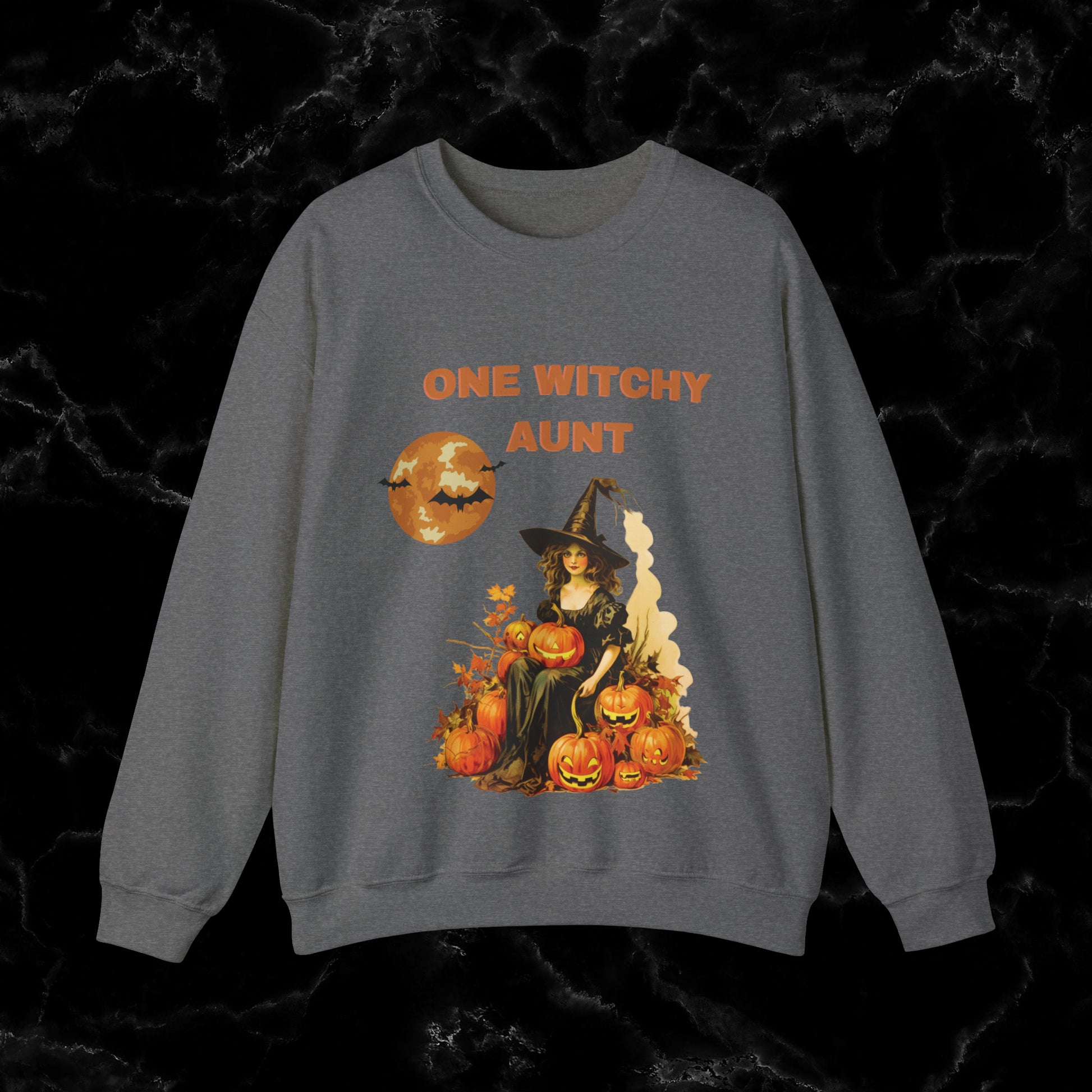 One Witchy Aunt Sweatshirt - Cool Aunt Shirt, Feral Aunt Sweatshirt, Perfect Gifts for Aunts Halloween Sweatshirt S Graphite Heather 