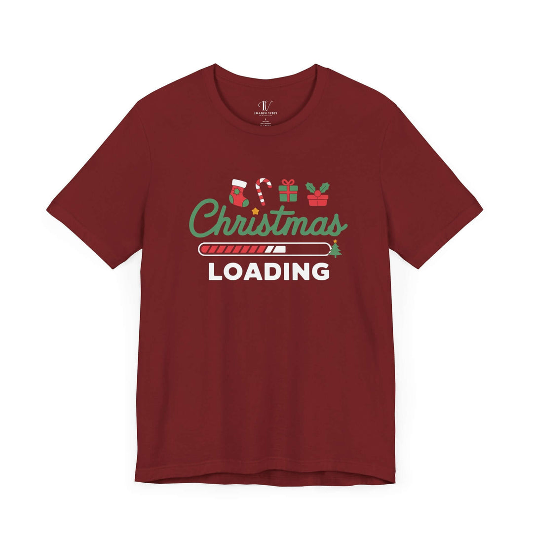 Christmas Loading Unisex Tee T-Shirt Printify Cardinal XS