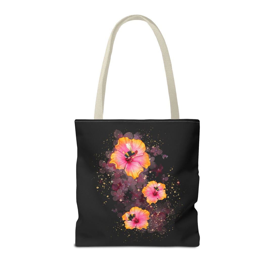 Waterclor Hibiscus Flowers Tote Bag Bags Printify 16" × 16'' Beige