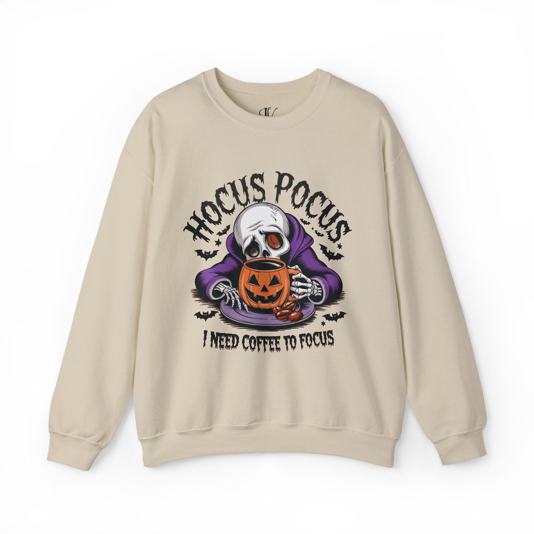 Hocus Pocus Coffee: Halloween Sweatshirt Sweatshirt Printify S Sand
