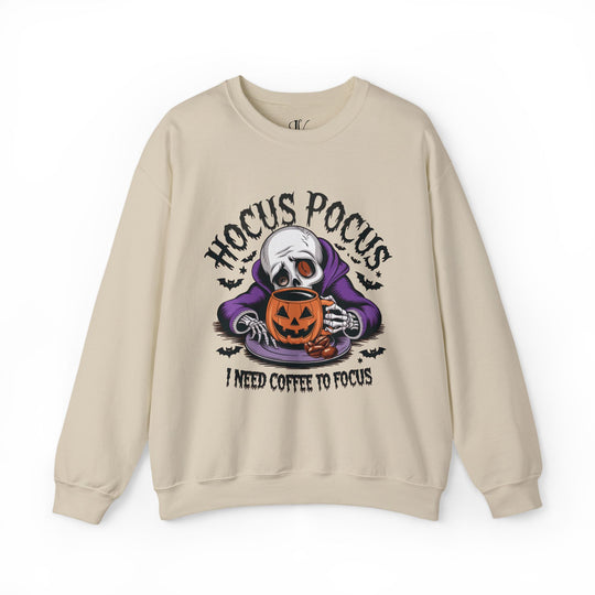 Hocus Pocus Coffee: Halloween Sweatshirt Sweatshirt Printify S Sand