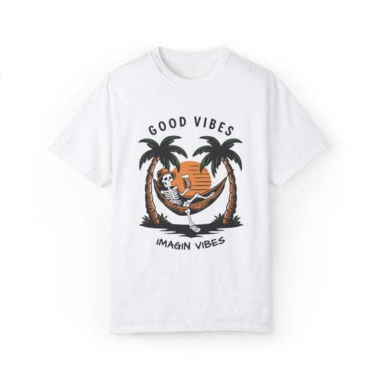 Skeleton Good Vibes T-shirt T-Shirt Printify White S