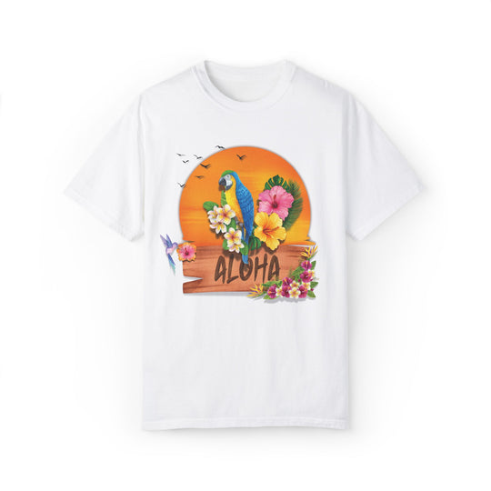 Tropical Parrot Aloha T-shirt T-Shirt Printify White S