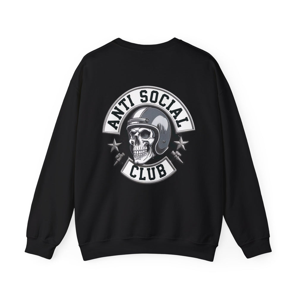 Motorcycle Skull Unisex Sweatshirt - ANTI SOCIAL CLUB Sweatshirt Printify S Black