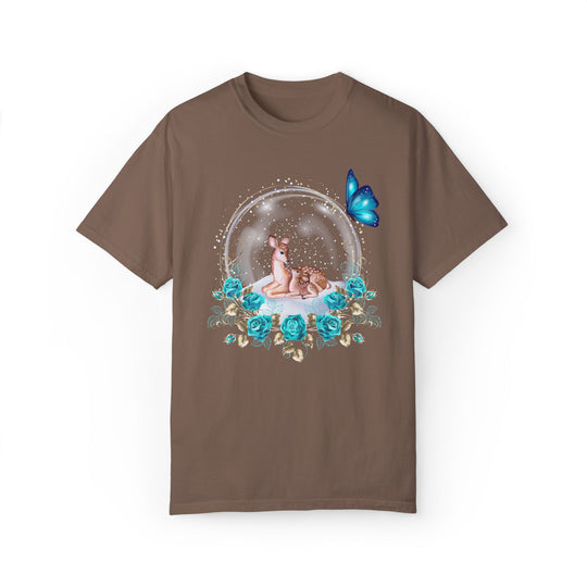 Cute Deer Snow Globe Winter T-shirt T-Shirt Printify Espresso S