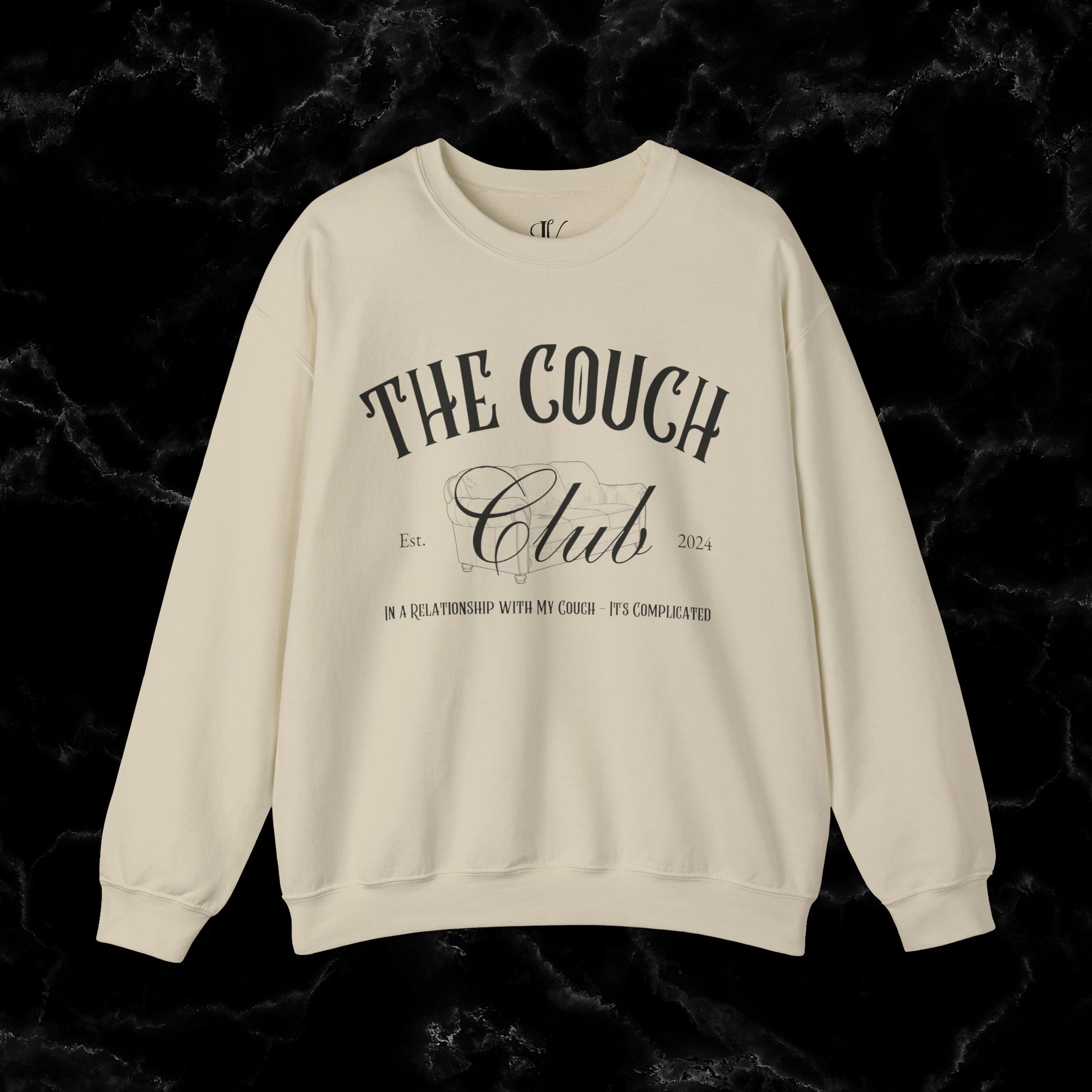 The Couch Club Crewneck Sweatshirt – Funny, Vintage, and Oversized: The Perfect Gift for Her and Your Best Friend Sweatshirt S Sand 