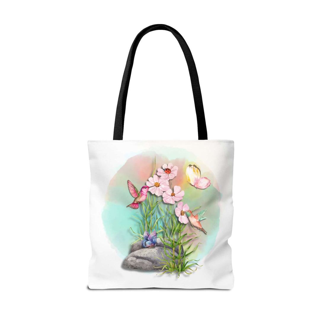 Spring Watercolor Nature-Inspired Tote Bag Bags Printify 18" × 18'' Black