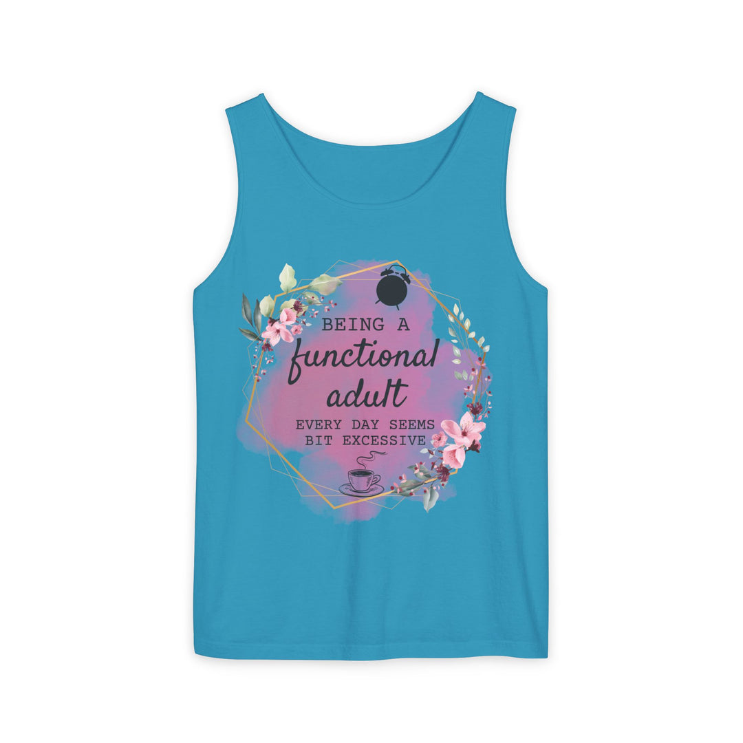 Tank Top: Humorous and Relatable Adulting Tank Top Printify Sapphire S