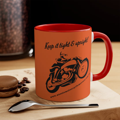 Aussie Motorcycle Movers Supporter Colorful Accent Mugs, 11oz, Mick Train legendary saying mug Mug 11oz Red 