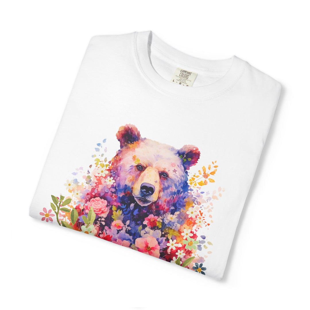 Nature-Inspired Bear Floral T-shirt T-Shirt Printify