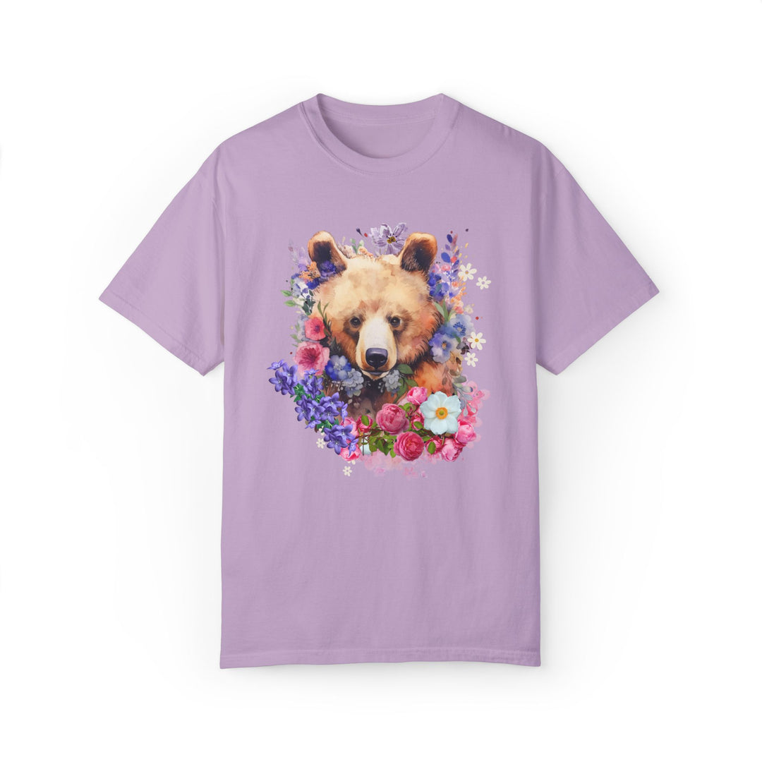 Bear Floral T-shirt T-Shirt Printify