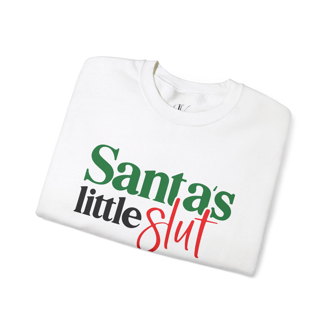 Santa's Little Slut Christmas Sweatshirt Sweatshirt Printify