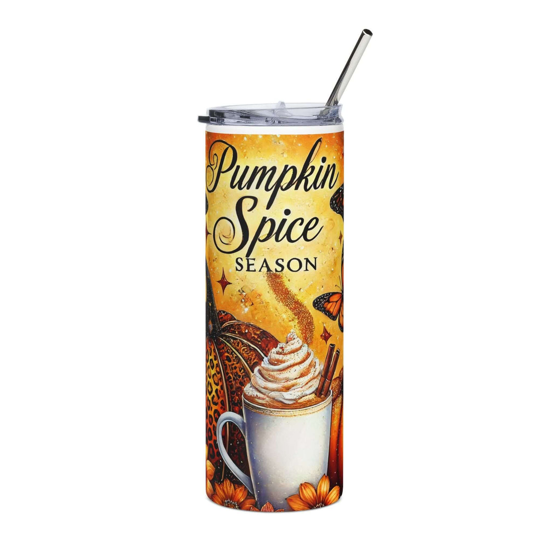 Stainless Steel Tumbler - Autumn Pumpkin Spice Latte Design Mug Printify White 20oz