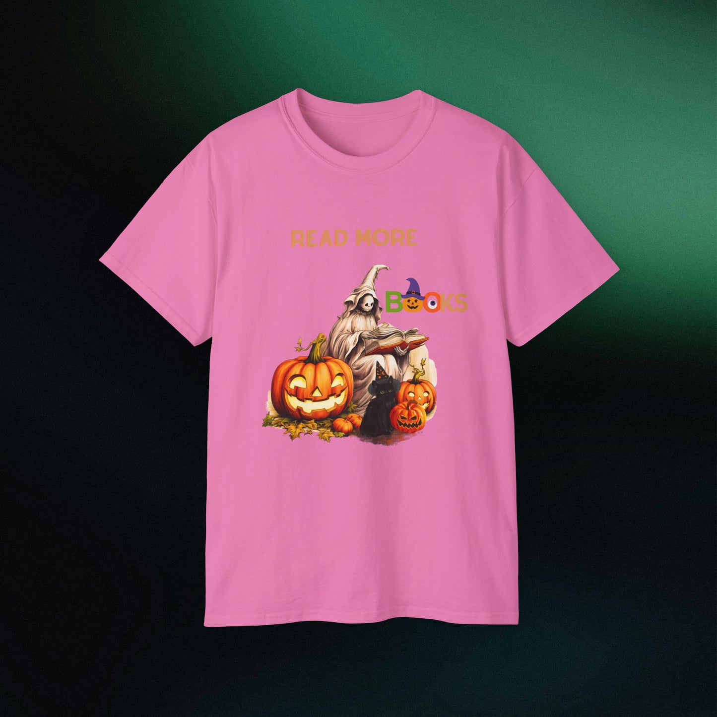 Ghosts Reading Books Halloween Tee | Unisex Ultra Cotton Classic Fit | Read More Books T-Shirt Azalea S 