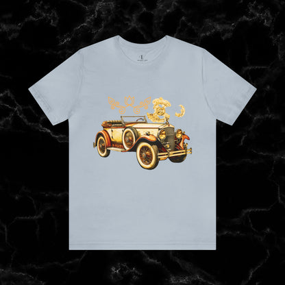 Vintage Car Enthusiast T-Shirt - Classic Wheels and Timeless Appeal for Automotive Enthusiast T-Shirt Light Blue S 