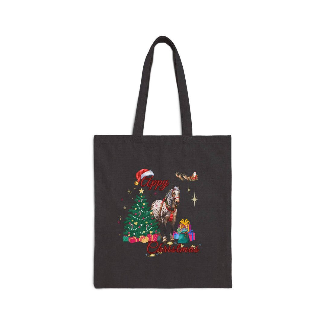 Festive Appy Christmas Tote Bag Bags Printify Black 15" x 16"