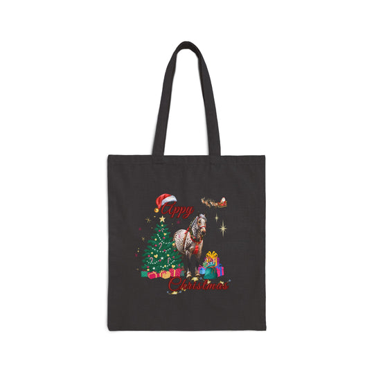 Festive Appy Christmas Tote Bag Bags Printify Black 15" x 16"