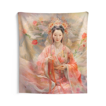 Quan Yin Wall Tapestry - Guan Yin, Kwan Yin, Goddess of Compassion - Spiritual Wall Decor for Buddhism Home Decor 68" × 80"  
