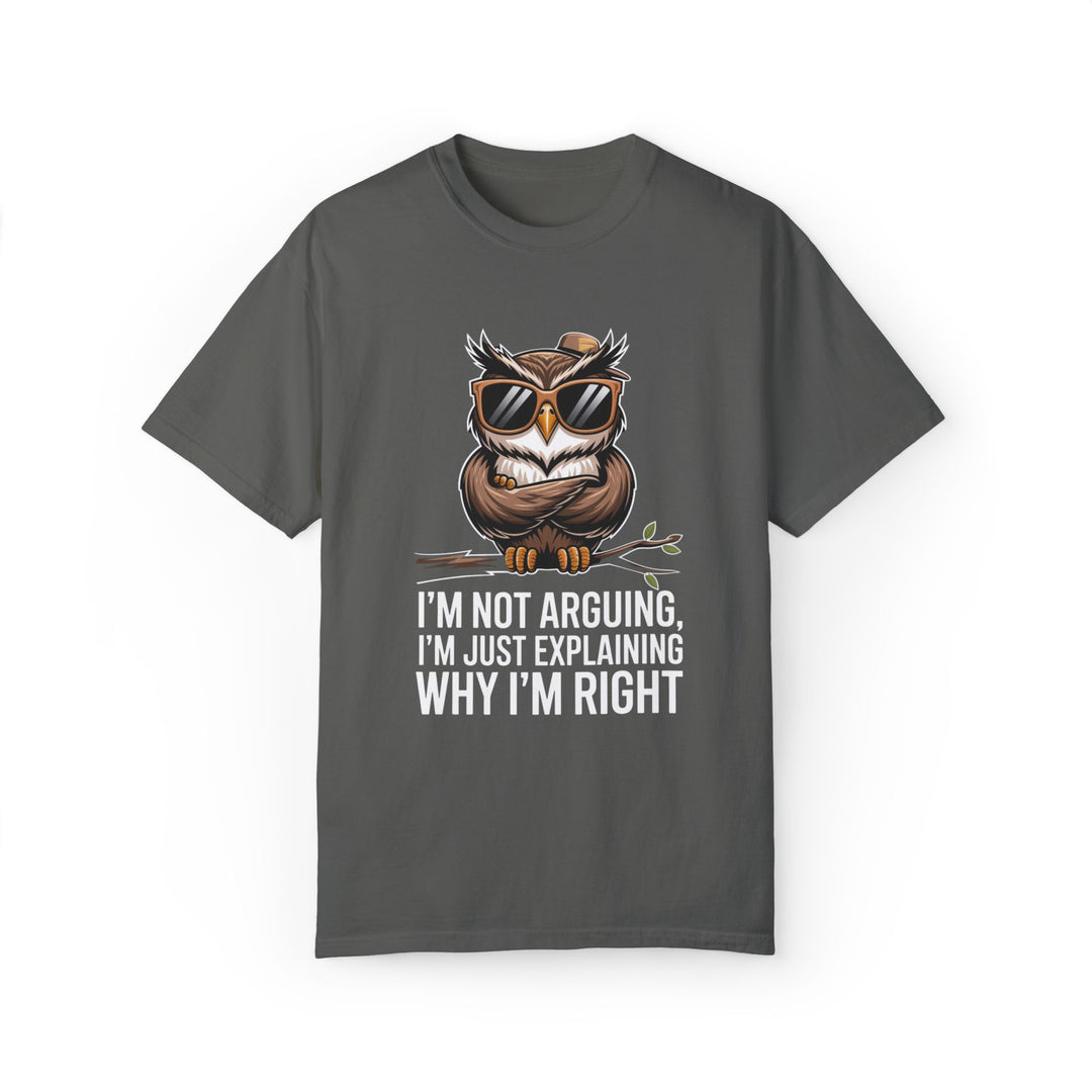 Owl T-Shirt - I'm not arguing, I'm just explaining why I'm right T-Shirt Printify Pepper S