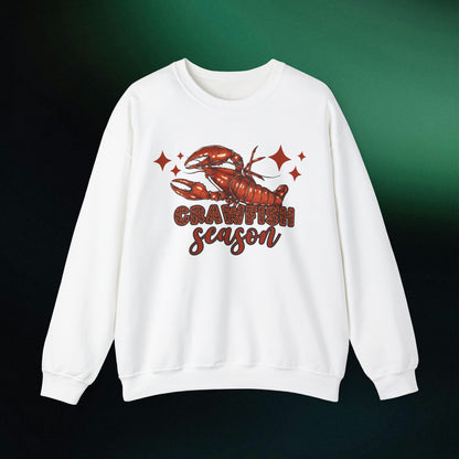Celebrate Crawfish Season: Mardi Gras Sweatshirt, Crawfish Lovers Sweater, Louisiana Crew Tee | Crawfish Season Apparel - Embrace the Flavor and Fun of the Season with Stylish Crawfish-Themed Wear! Sweatshirt S White 