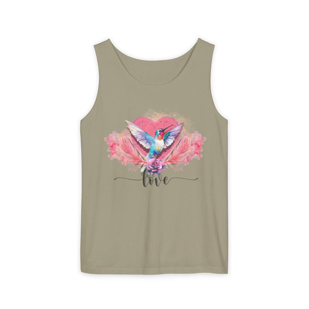 Hummingbird Love Tank Top Tank Top Printify Sandstone S