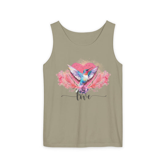 Hummingbird Love Tank Top Tank Top Printify Sandstone S