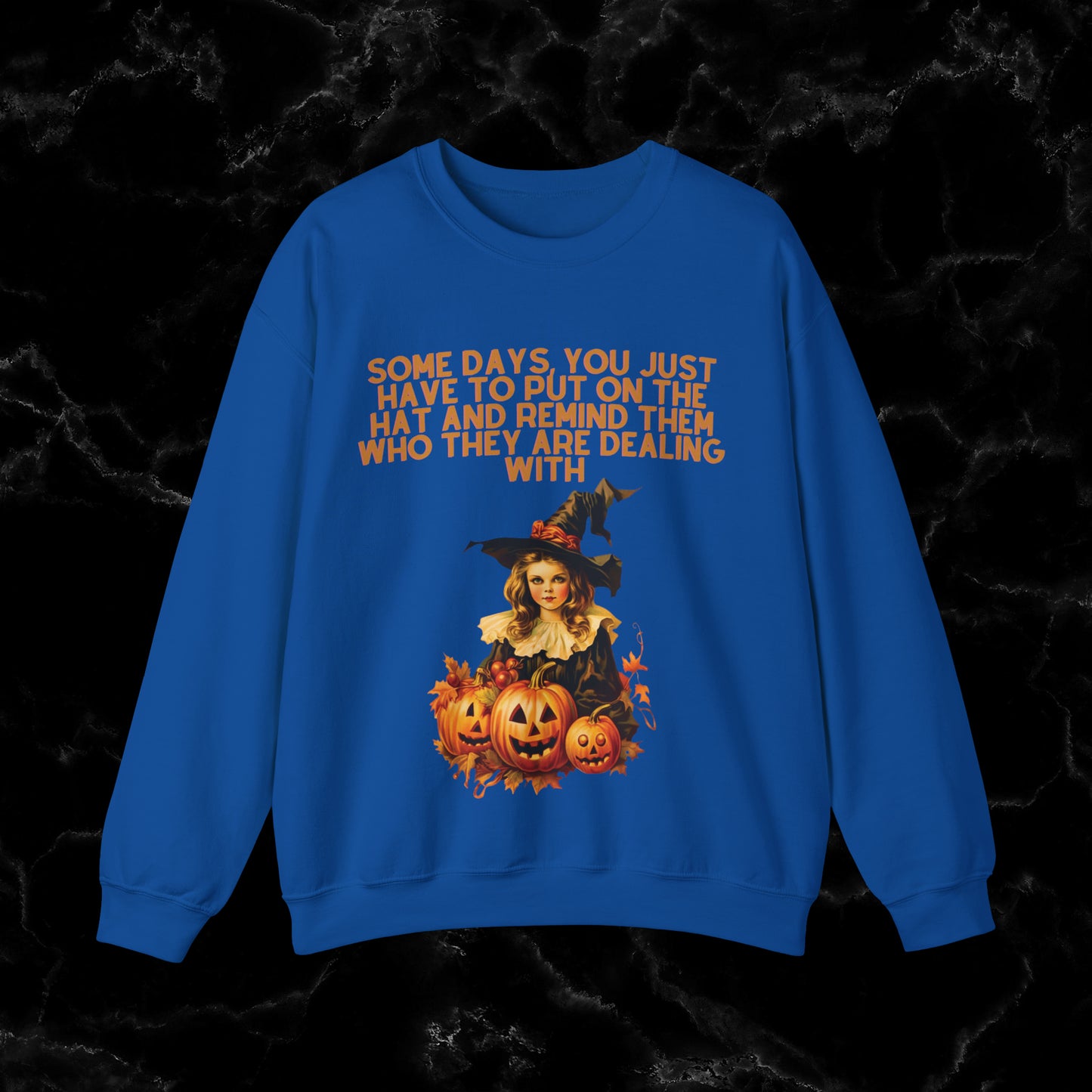 Witchy Vibes with Witch Quote Halloween Sweatshirt - Perfect for Her Sweatshirt S Royal 