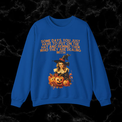 Witchy Vibes with Witch Quote Halloween Sweatshirt - Perfect for Her Sweatshirt S Royal 