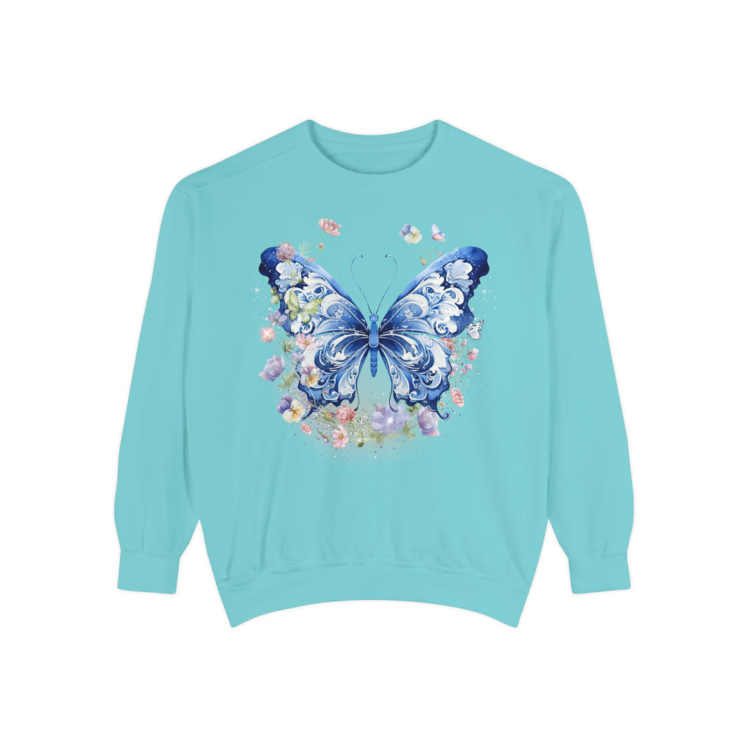 Butterfly Watercolor Unisex Sweatshirt - Ethereal and Artistic Sweatshirt Printify Chalky Mint S