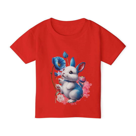 Toddler T-shirt Bunny and Flower Illustration Kids clothes Printify Red 2T