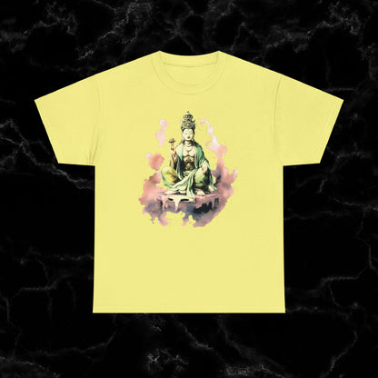 Quan Yin Goddess T-Shirt - Spiritual Tee, Guan Yin, Goddess of Compassion T-Shirt Cornsilk S 