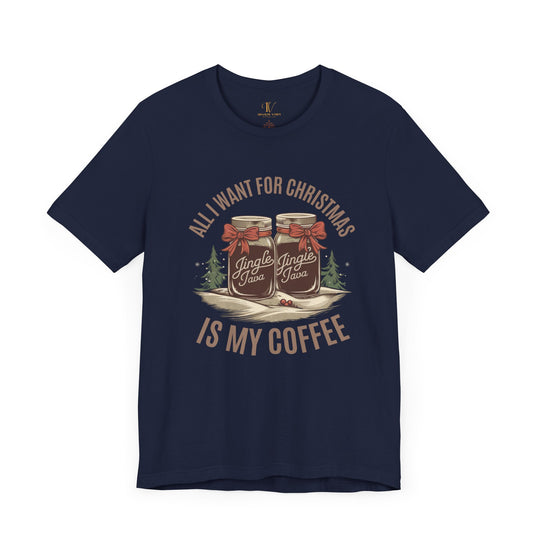 Christmas Coffee Unisex Tee T-Shirt Printify Navy XS